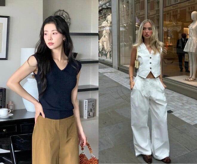  Một chiếc áo có phần cổ đứng phom, cổ bẻ gọn gàng hoặc cổ chữ V vừa phải sẽ giúp khuôn mặt sáng hơn, đồng thời tạo cảm giác thanh thoát cho phần cổ và vai.