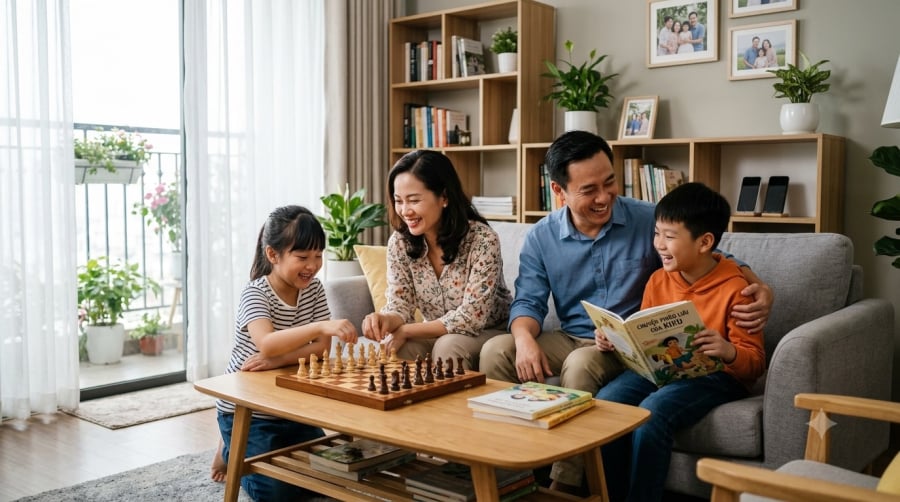 Việc cha mẹ đồng hành trong các hoạt động vui chơi và sinh hoạt hằng ngày giúp trẻ giảm phụ thuộc vào màn hình một cách tự nhiên.