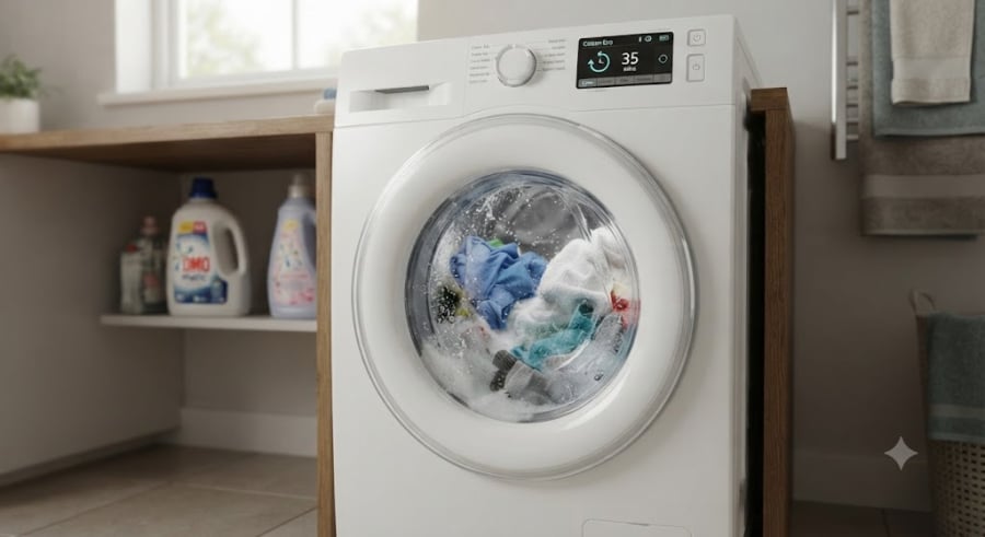 Về cơ bản, chế độ giặt nhanh rút ngắn thời gian của tất cả các khâu: ngâm, giặt, xả và vắt.    
