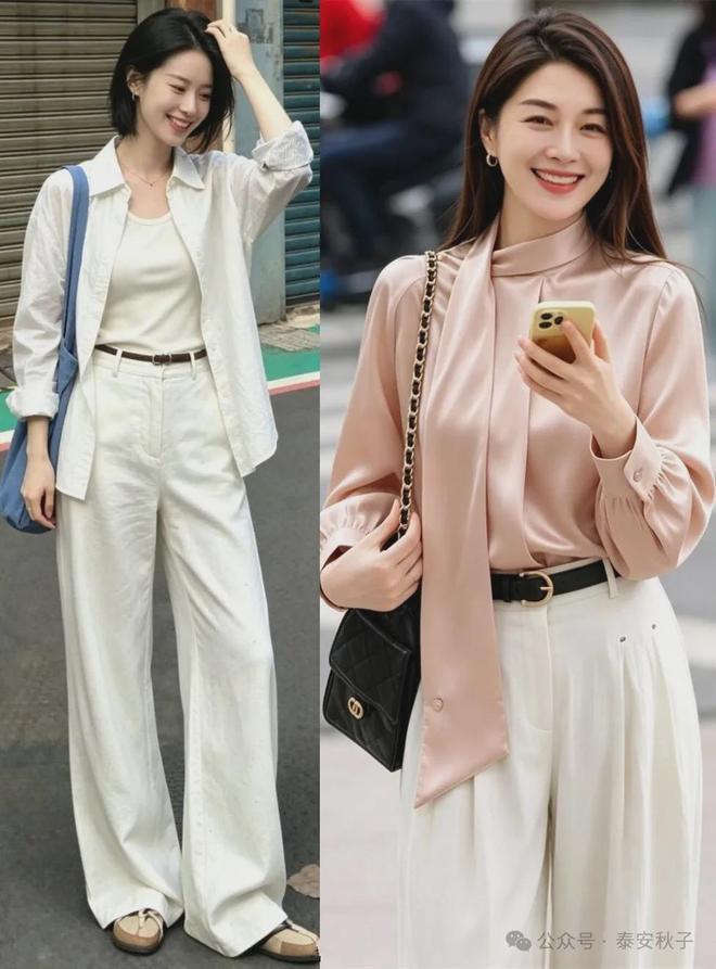 Một trong những cách phối đồ được nhiều phụ nữ trung niên lựa chọn là kết hợp áo sơ mi với quần dài. 