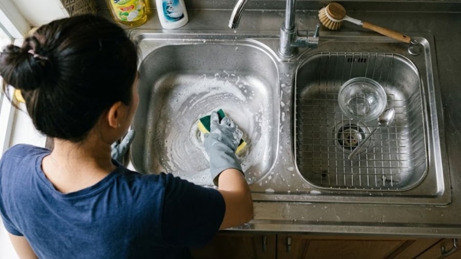 Bạn có thể tận dụng các nguyên liệu có sẵn trong nhà để làm sạch bồn rửa bát inox.