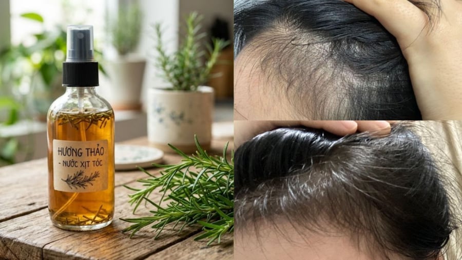 Lá hương thảo có tác dụng kích thích mọc tóc.