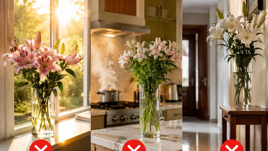 Cắm hoa đẹp rồi nhớ đừng để 3 vị trí này