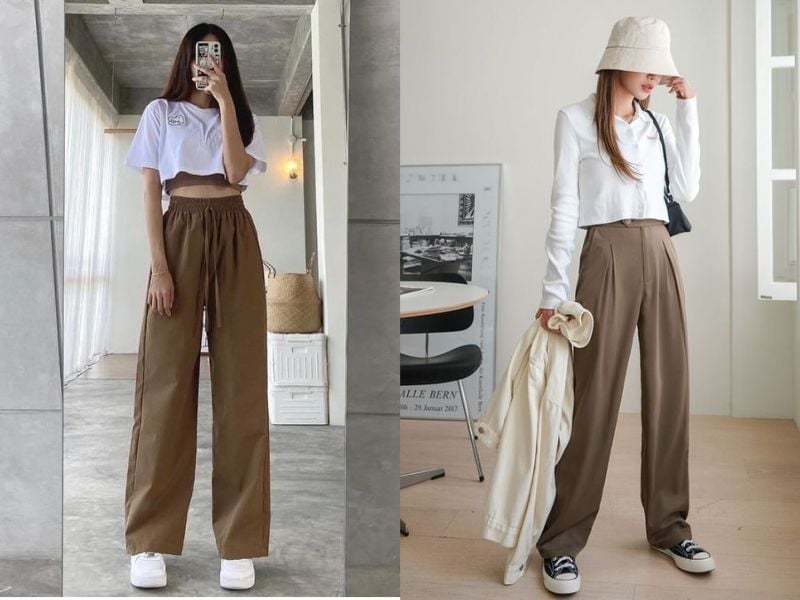 Màu trắng giúp làm sáng tổng thể, trong khi sắc nâu mang lại cảm giác ấm áp và sang trọng. 