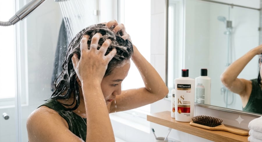 Gội đầu đúng cách, xả sạch sản phẩm và lựa chọn dầu gội phù hợp là những yếu tố quan trọng giúp mái tóc lâu bết và khỏe mạnh hơn.