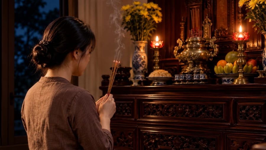 Người xưa cho rằng thắp hương buổi tối là không may mắn