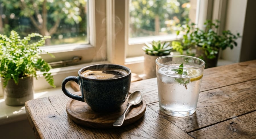 Uống cà phê với lượng vừa phải không gây mất nước đáng kể ở người khỏe mạnh, nhưng vẫn cần bổ sung đủ nước trong những ngày nắng nóng.