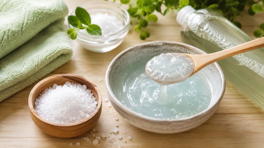 Dầu gội và muối ăn giúp mang lại lợi ích nhất định