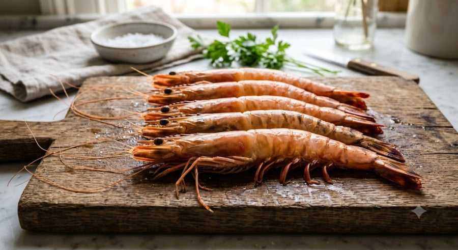 Dù là mua tôm tươi hay tôm đông lạnh trong siêu thị, ưu tiên hàng đầu vẫn là chọn những con uốn cong tự nhiên.