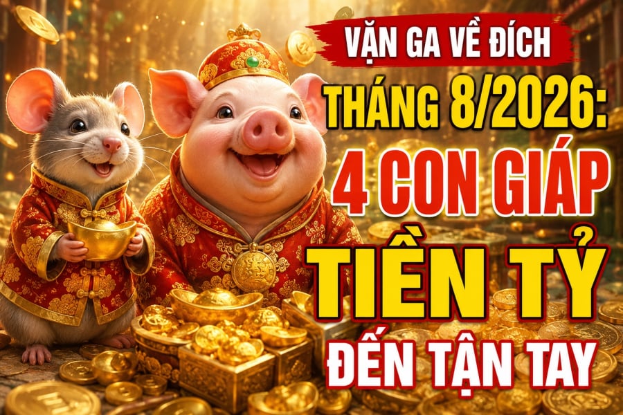 Vặn ga về đích tháng 8/2026: 4 con giáp Tiền tỷ đến tận tay