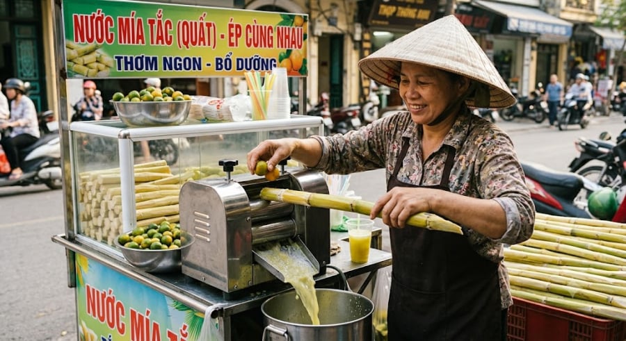 Nước mía rất giàu hợp chất sắt và enzym, nên sau khi ép ra không khí chỉ 5–10 phút là sẽ bị oxy hóa, chuyển sang màu nâu đen xỉn nhìn rất mất thẩm mỹ.