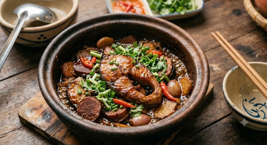 Việc đun nhiều lần bằng lửa nhỏ giúp lượng nước bốc hơi từ từ, tạo điều kiện cho đường, nước mắm và nước màu caramel hóa ở mức độ hoàn hảo.