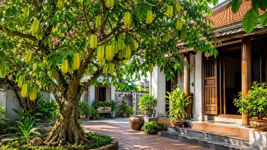 Trồng cây khế ở vị trí thích hợp giúp mang lại sinh khí cho ngôi nhà