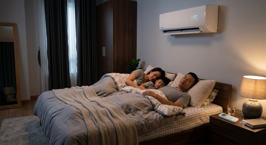 Cài điều hòa ở mức 26-28°C giúp cân bằng giữa sự thoải mái và tiết kiệm điện.
