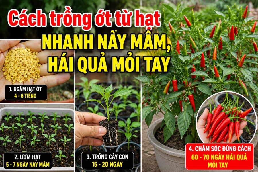 Chỉ cần áp dụng đúng một vài mẹo nhỏ từ khâu chọn hạt, xử lý trước khi gieo đến cách chăm sóc trong những tuần đầu, bạn sẽ giúp hạt bật mầm nhanh hơn, cây phát triển khỏe mạnh, ra hoa liên tục và cho quả sai đến mức hái không xuể.