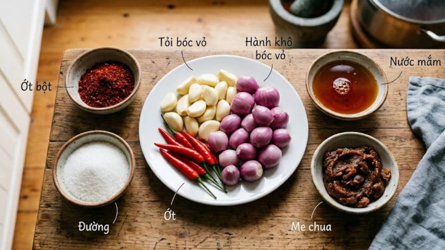 Để làm sốt Thái, bạn chỉ cần một số nguyên liệu đơn giản.