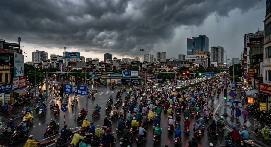 Hà Nội có lúc xuất hiện mưa rào và dông trong ngày 30/7, nhiệt độ cao nhất 31-33 độ C.