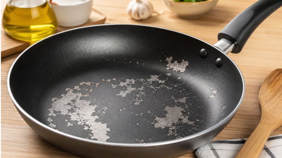Hãy cẩn thận khi chảo đã bong lớp chống dính
