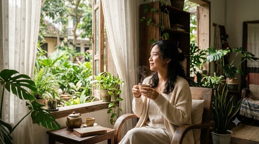 Dành vài phút tĩnh lặng mỗi ngày giúp tâm trí thư giãn, giảm căng thẳng và tái tạo năng lượng.