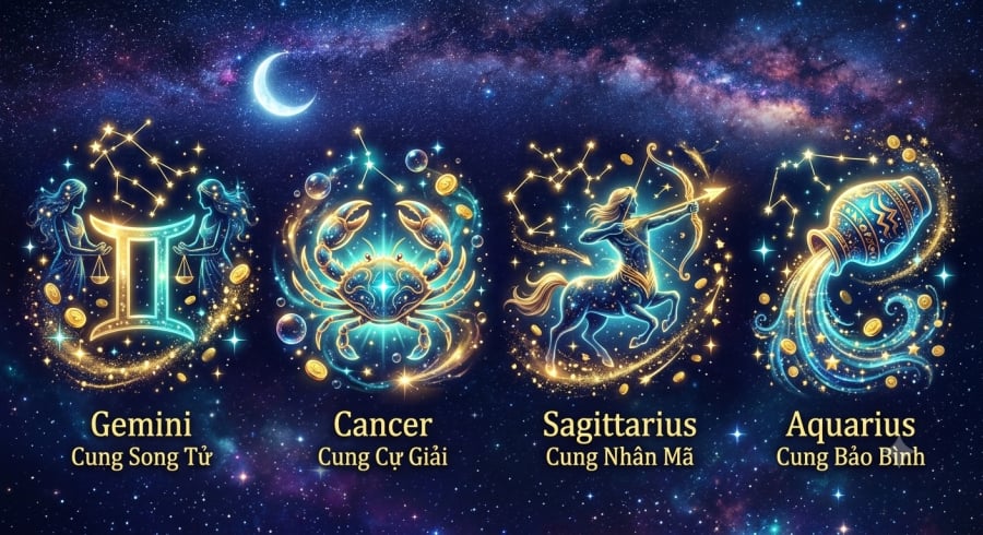 Tuần mới 3–9/8 được dự báo mang đến nhiều tín hiệu tích cực về tài chính cho Song Tử, Cự Giải, Nhân Mã và Bảo Bình.