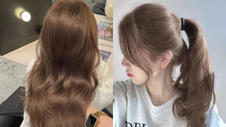 Màu nâu trà sữa là một màu tóc trẻ trung, được nhiều bạn trẻ yêu thích.