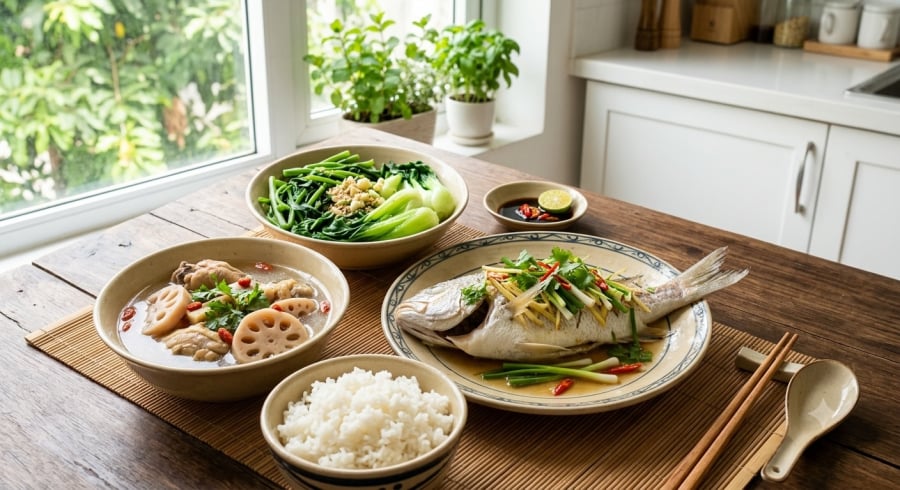 Những món ăn nóng, mềm, giàu protein và rau củ giúp người cao tuổi bổ sung dinh dưỡng, hỗ trợ tiêu hóa và tăng cường sức khỏe trong mùa mưa.