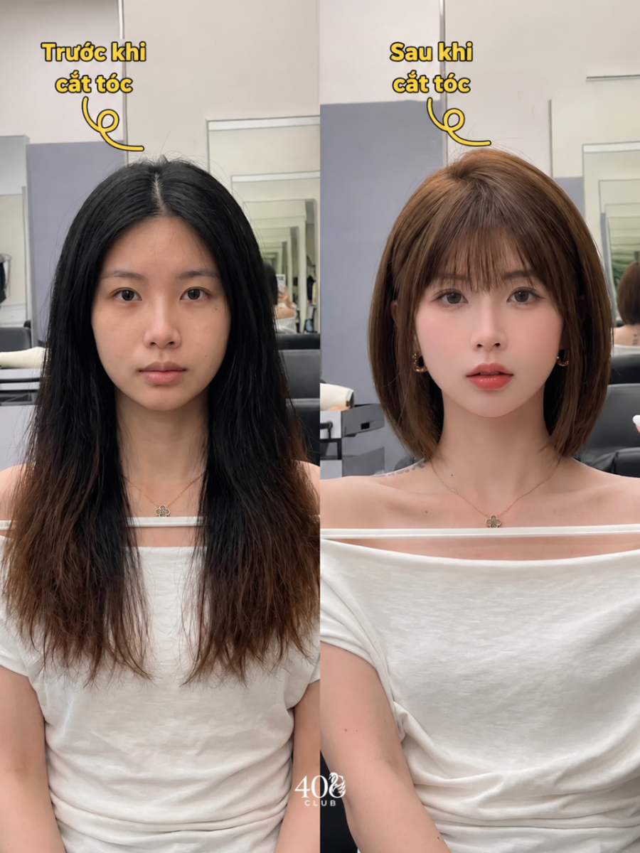  Cắt ngắn kết hợp uốn cụp nhẹ là cách giúp loại bỏ phần tóc hư tổn đồng thời mang lại diện mạo mới.