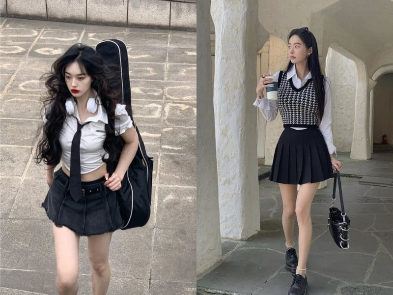 Những gam màu tối như đen, xám than hoặc xanh navy không chỉ dễ phối đồ mà còn tạo cảm giác vóc dáng gọn gàng hơn.