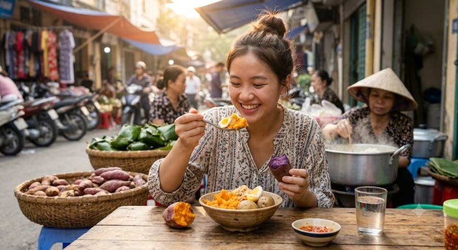 Khoai lang chứa hàm lượng chất xơ dồi dào cùng các enzyme tự nhiên giúp kích thích nhu động ruột. 