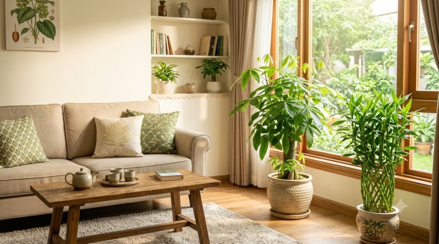 Cây xanh phát triển tươi tốt được nhiều người xem là dấu hiệu báo hiệu nguồn năng lượng tích cực và vận may sắp ghé thăm.