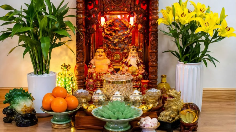 Lưu ý khi đặt cây cảnh ở ban Thần Tài