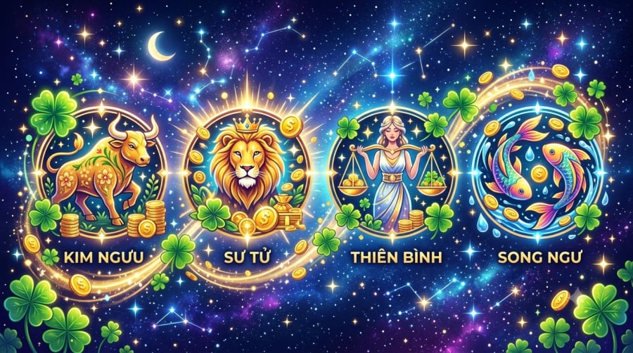 4 cung hoàng đạo được dự đoán có nhiều cơ hội về tài lộc và vận may trong cuối tuần 8 - 9/8.