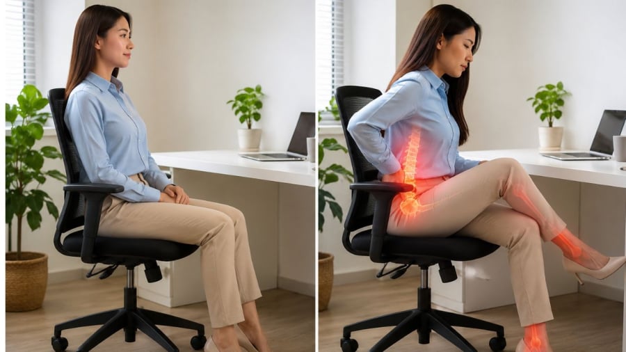 Ngồi vắt chéo chân có ảnh hưởng gì?