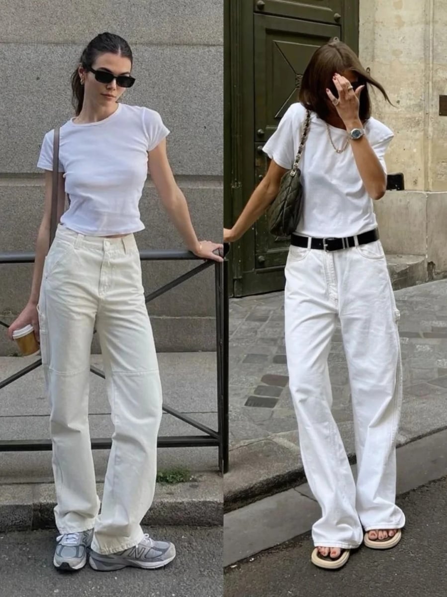 Một trong những điểm khiến quần jeans trắng được ưa chuộng vào mùa hè nằm ở khả năng tạo cảm giác sáng và thoáng cho diện mạo.