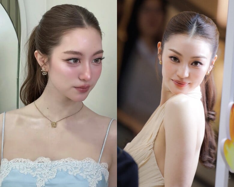 Khi toàn bộ mái tóc được kéo căng về phía sau, đường nét trên gương mặt sẽ trở nên rõ ràng hơn. 