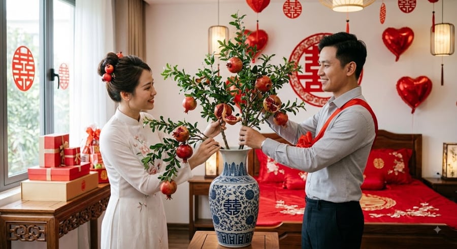Theo phong thủy, sắc đỏ tươi rực rỡ của hoa và quả lựu mang năng lượng dương rất mạnh.