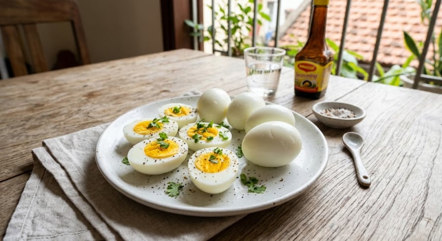 Khi hâm nóng trứng luộc (cả còn vỏ lẫn đã bóc vỏ), hơi nước bên trong quả trứng bị tích tụ nhanh chóng nhưng không thể thoát ra ngoài qua lớp màng dẻo. 