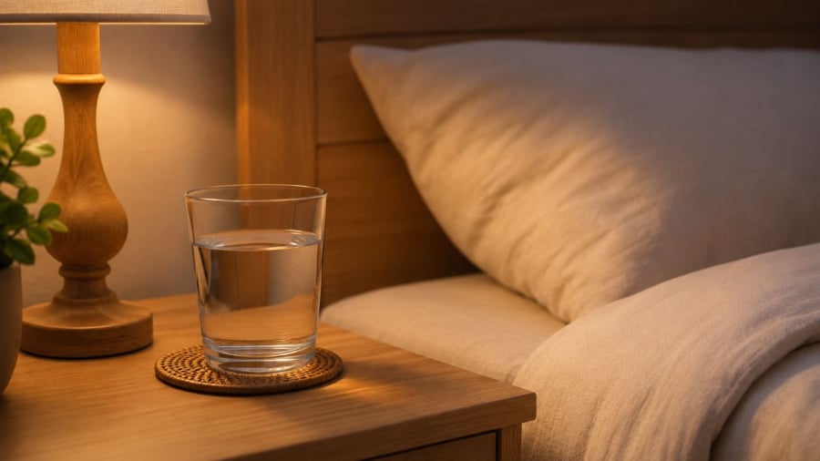 Đặt cốc nước ở đầu giường ngủ để làm gì?