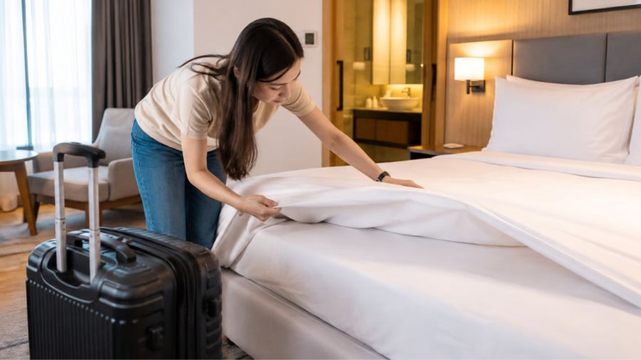 Đừng nằm ngay lên giường khi vừa vào phòng