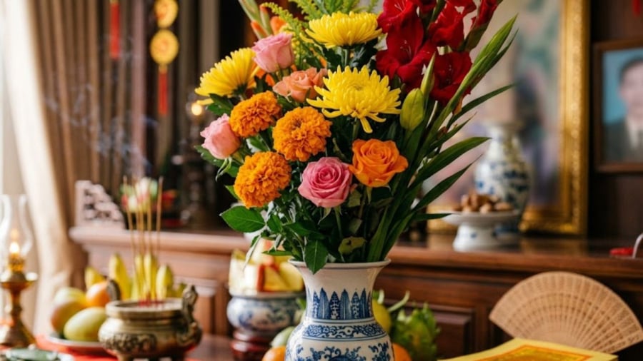 Nếu chỉ sử dụng một bình hoa, gia chủ có thể áp dụng nguyên tắc Đông bình, Tây quả.