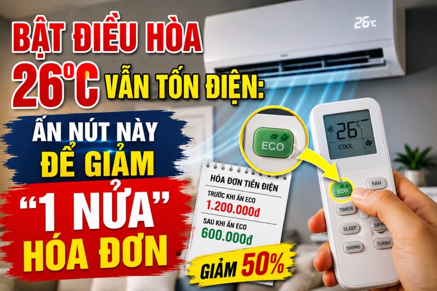 Bật điều hòa 26°C vẫn tốn điện: Ấn nút này để giảm “1 nửa” hóa đơn