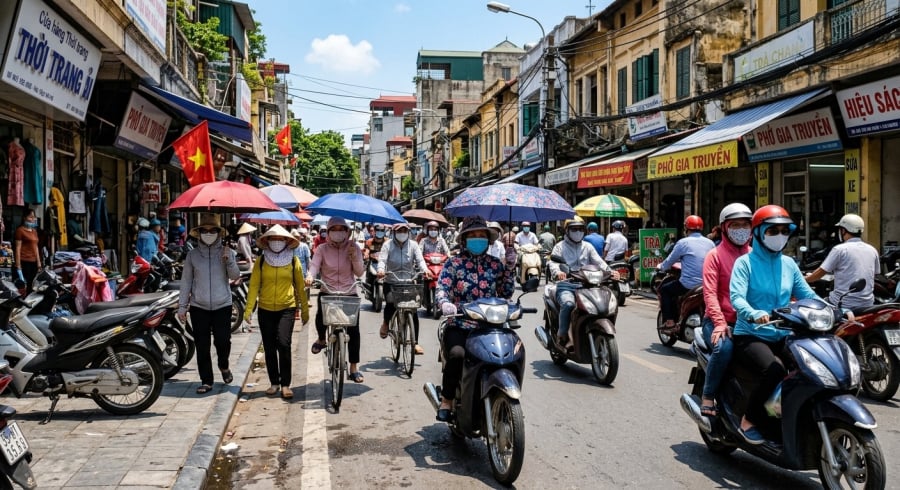 Hà Nội tiếp tục có nắng nóng gay gắt trong ngày 13/8, nhiệt độ cao nhất dự báo 35-37 độ C, có nơi trên 37 độ C.