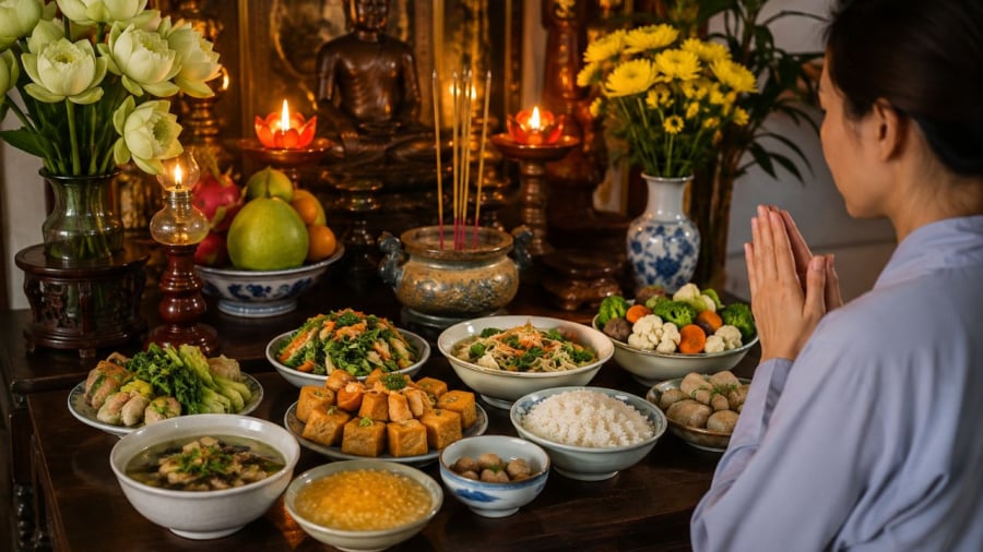 NHiều người nhắc đến tháng 7 âm lịch như tháng ăn chay