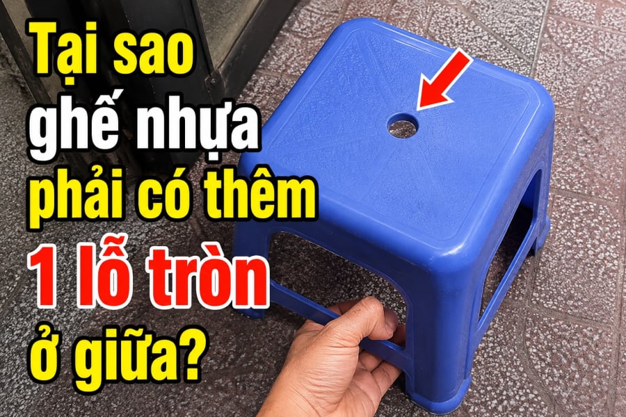 Ghế nhựa thường có một lỗ tròn ở giữa mặt ghế không phải để trang trí, mà chủ yếu vì những lý do rất thực tế trong thiết kế và sử dụng.    