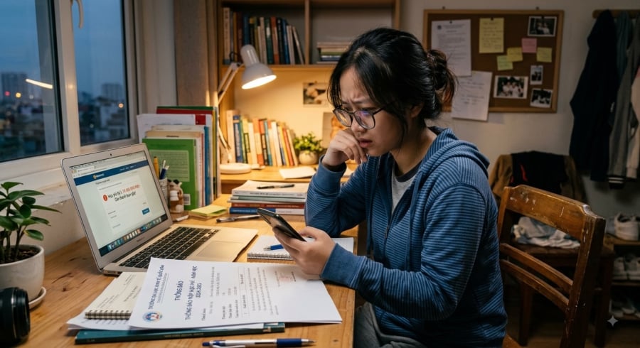 Cô gái 18 tuổi nhắn tin cho bố khi chưa đủ tiền đóng học phí.