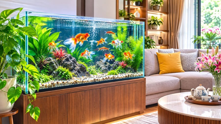 Bể cá cảnh không chỉ làm cảnh mà còn mang yếu tố phong thủy