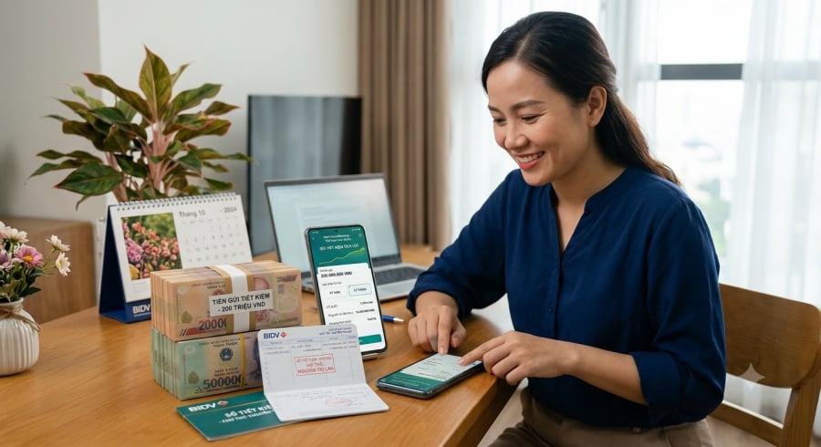 Gửi 200 triệu đồng, số tiền lãi nhận được phụ thuộc vào kỳ hạn, lãi suất và các chương trình ưu đãi áp dụng.