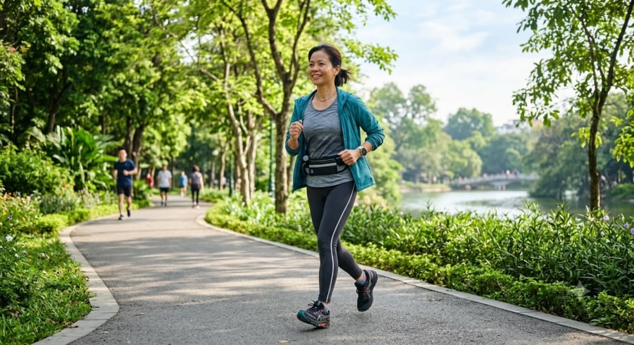 Duy trì vận động mỗi ngày, chẳng hạn đi bộ nhanh, giúp hỗ trợ kiểm soát cân nặng và cải thiện sức khỏe chuyển hóa.