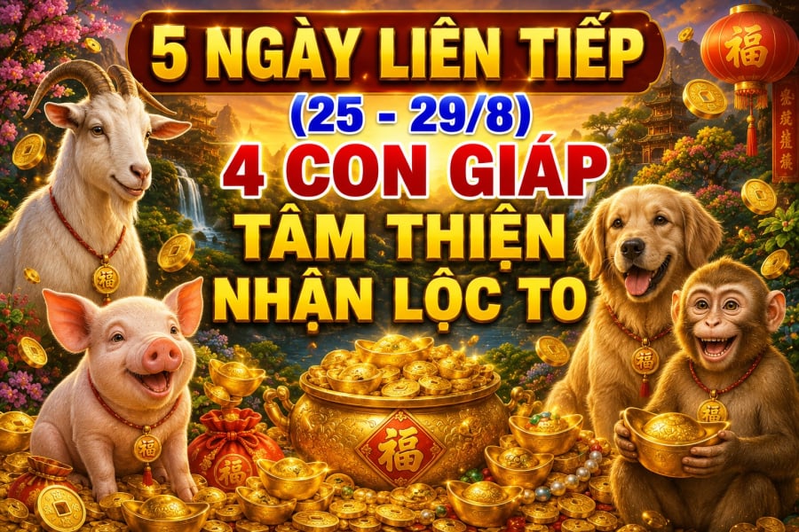Từ ngày 25 đến 29/8, vận trình của 12 con giáp có những chuyển biến đáng chú ý. Theo quan niệm tử vi, khi bước vào giai đoạn này, một số con giáp có thể gặp may mắn nhờ chính cách sống chân thành, biết giúp đỡ người khác và giữ được tâm thế tích cực.