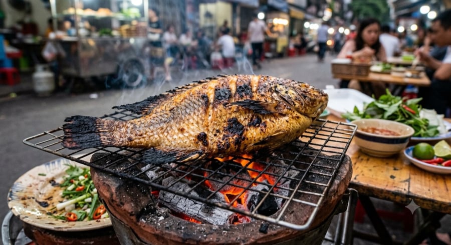 Cá nướng nên tránh để cháy đen, đặc biệt là phần tiếp xúc trực tiếp với lửa.